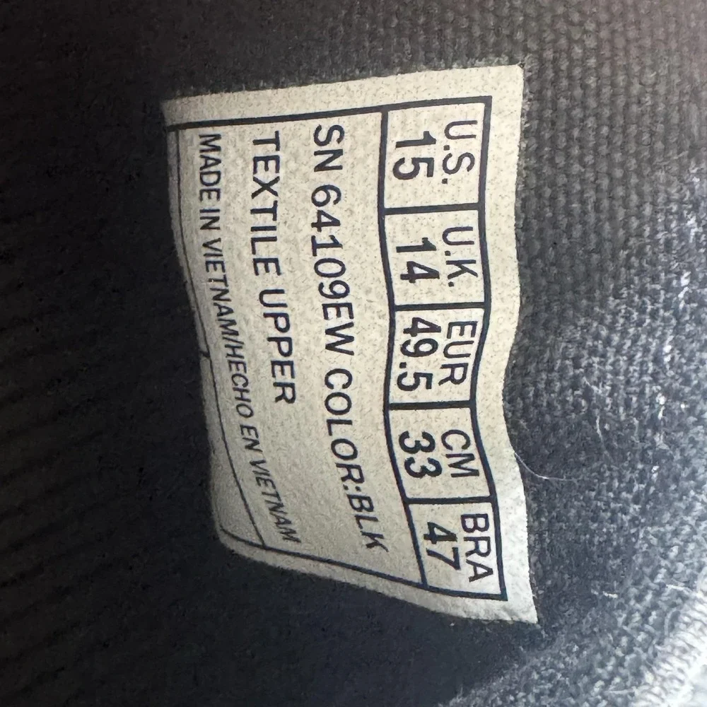 Skechers Relaxed Fit Shoes Mens 15 Black Slip On Memory Foam SN 64109EW Walking